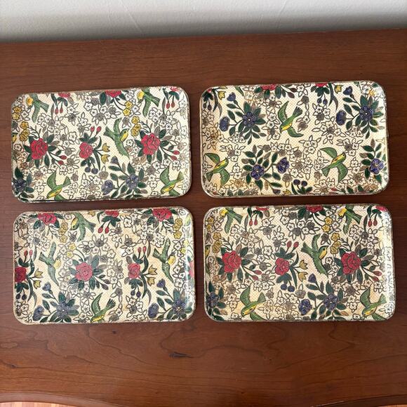 VTG Alfred E. Knobler Alcohol Proof Japan Trinket Snack Trays | Set of 4 - Picture 2 of 10